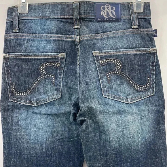 Rock & Republic Women’s Bootcut Jeans Sz 0M Blue Denim Kasandra - Picture 5 of 12